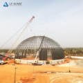 Installation of spherical space frame roof dome steel frame circular steel building